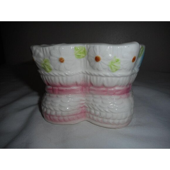 Vtg Nancy Pew Pink Baby Bootie  Ceramic Planter - Picture 3 of 7